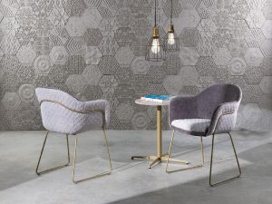 silla de diseño tapizada metálica candela